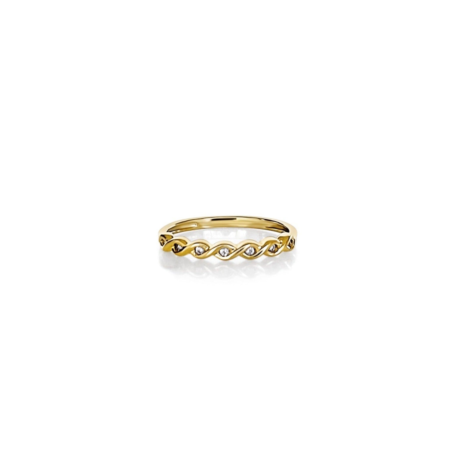 product image of a gold ring with cz stones