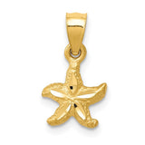 10K Gold Textured Starfish Charm
