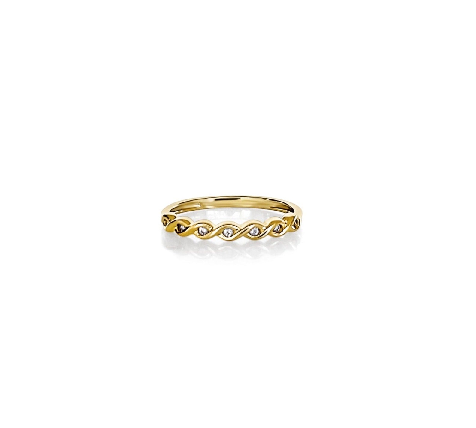 product image of a gold ring with cz stones