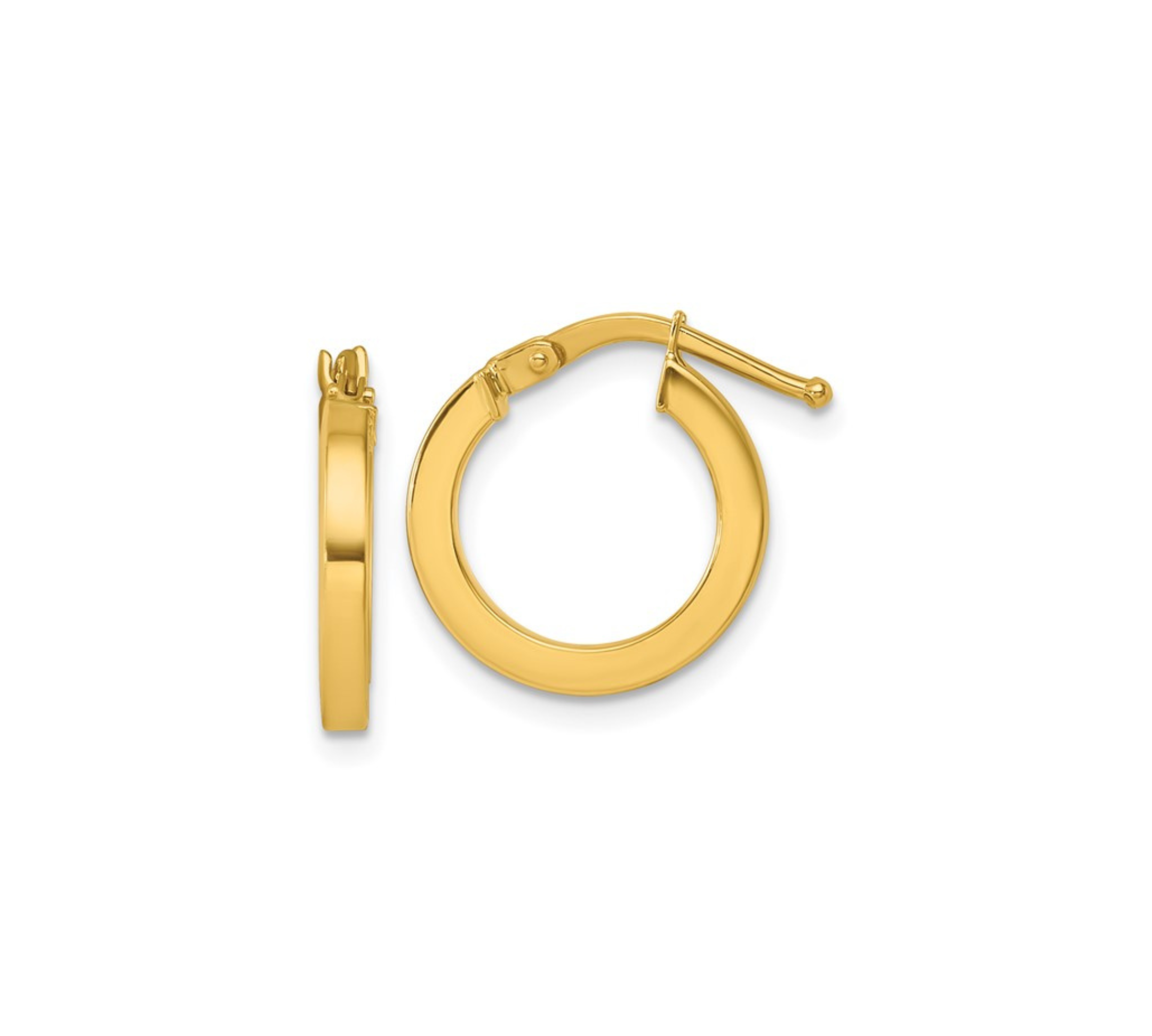 product image of two gold hoop earrings against a white backdrop