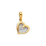 14K Mini Two Tone Heart Pendant