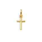 product image of a gold cross charm pendant on a white backdrop