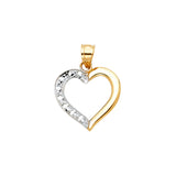 14K Two Tone Heart Pendant
