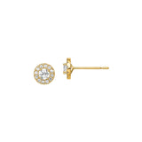 14K Gold Halo Stud Earrings