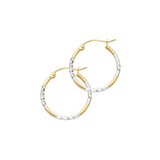14K Two Tone Hoop Earrings