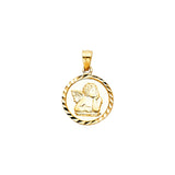 14K Gold Angel Pendant Charm