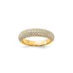 product image of a 113 stone gold pave ring against a white backdrop