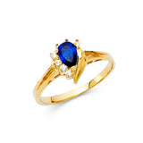 14K Gold Sapphire Stone Ring