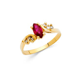 14K Gold Ruby Marquise Cut Ring