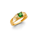 14K Gold Emerald Squared Stone Ring